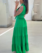 Ruched Slit Maxi Dress