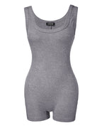 Ribbed U-Neck Romper