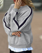 Leopard Graphic Contrast Sweatshirt