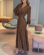Floral Puff-Sleeve V-Neck Maxi Dress — Noélla Montréal
