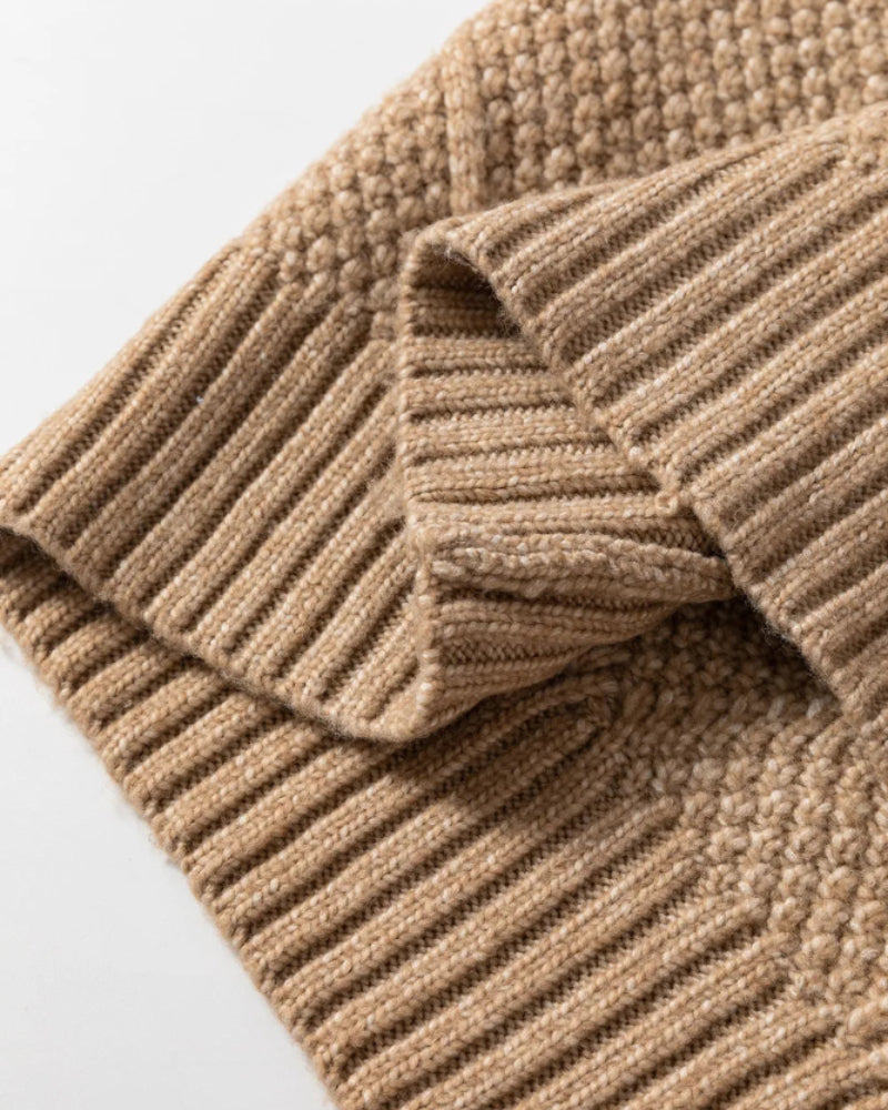 Cable-Knit Drop-Shoulder Sweater
