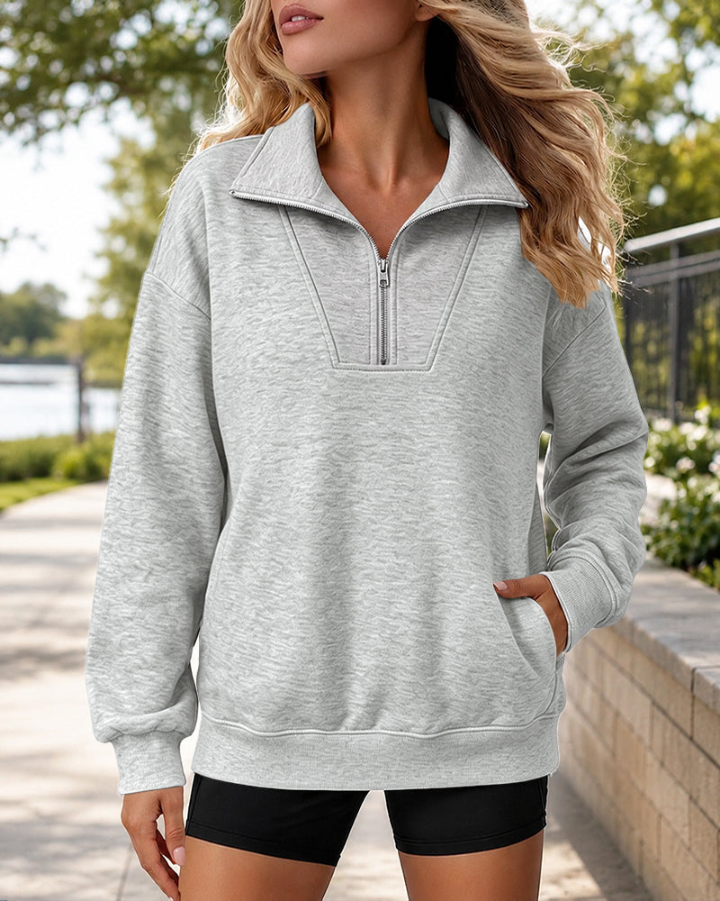 Half-Zip Pocket Sweatshirt
