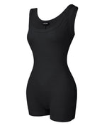 Ribbed U-Neck Romper