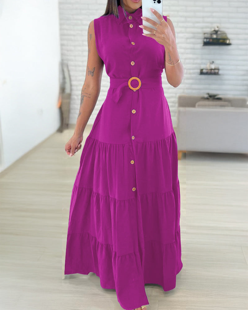 Ruched Slit Maxi Dress