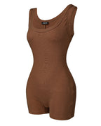 Ribbed U-Neck Romper