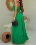 Backless Shirred Wide-Leg Jumpsuit