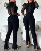 Sequin Lace Mesh Jumpsuit
