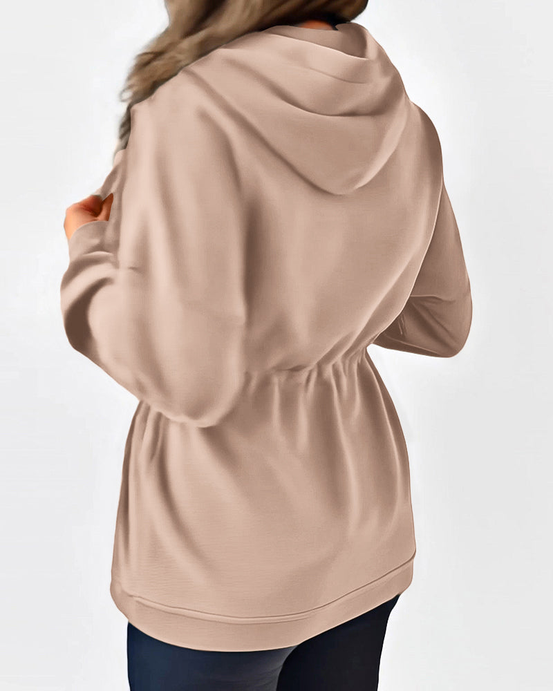 Hooded Drawstring Pocket Cardigan — Noélla Montréal