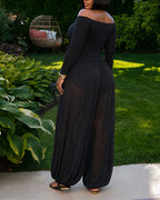 Chiffon Off-Shoulder Jumpsuit