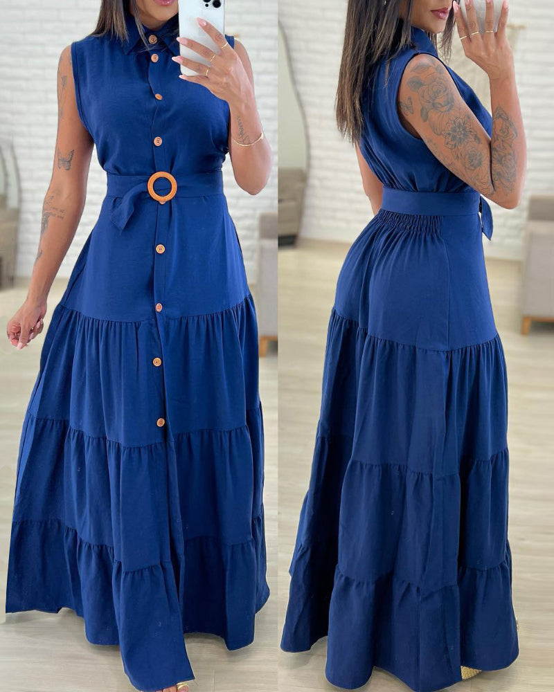 Ruched Slit Maxi Dress