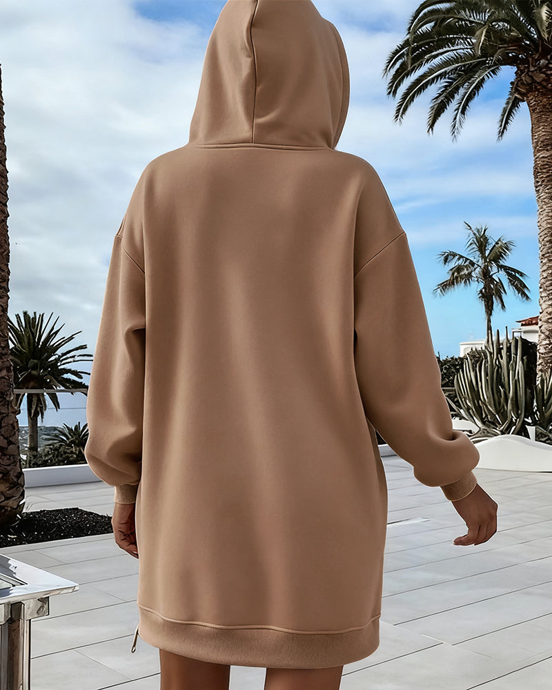 Drawstring Pocket Slit Hoodie — Noélla Montréal