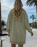 Drawstring Pocket Slit Hoodie — Noélla Montréal