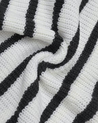 Striped Lantern-Sleeve Hooded Sweater — Noélla Montréal