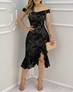 Floral Off-Shoulder Ruffle Dress