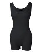 Ribbed U-Neck Romper