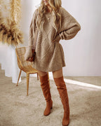 Cable-Knit Drop-Shoulder Sweater