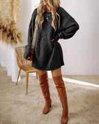 Cable-Knit Drop-Shoulder Sweater