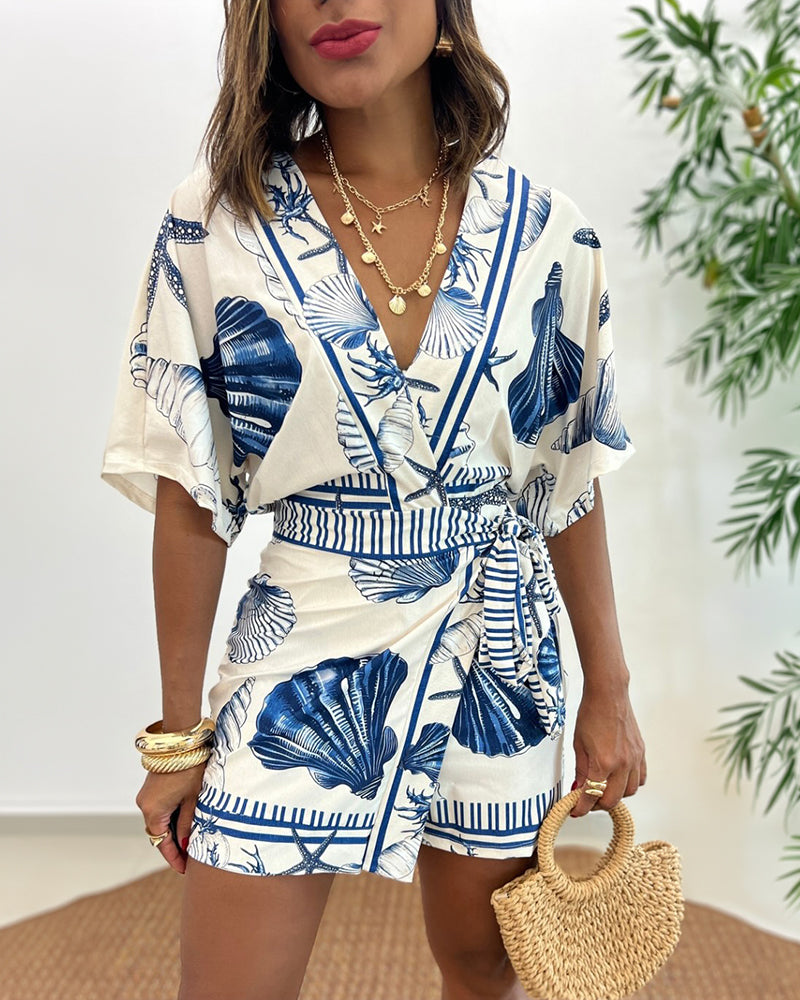V-Neck Wrap Romper