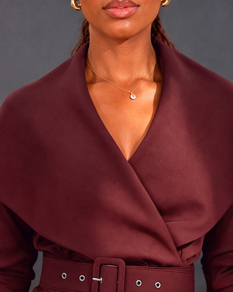 V-Neck Wrap Slit Midi Dress — Noélla Montréal