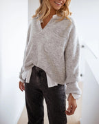 V-Neck Drop-Shoulder Sweater — Noélla Montréal