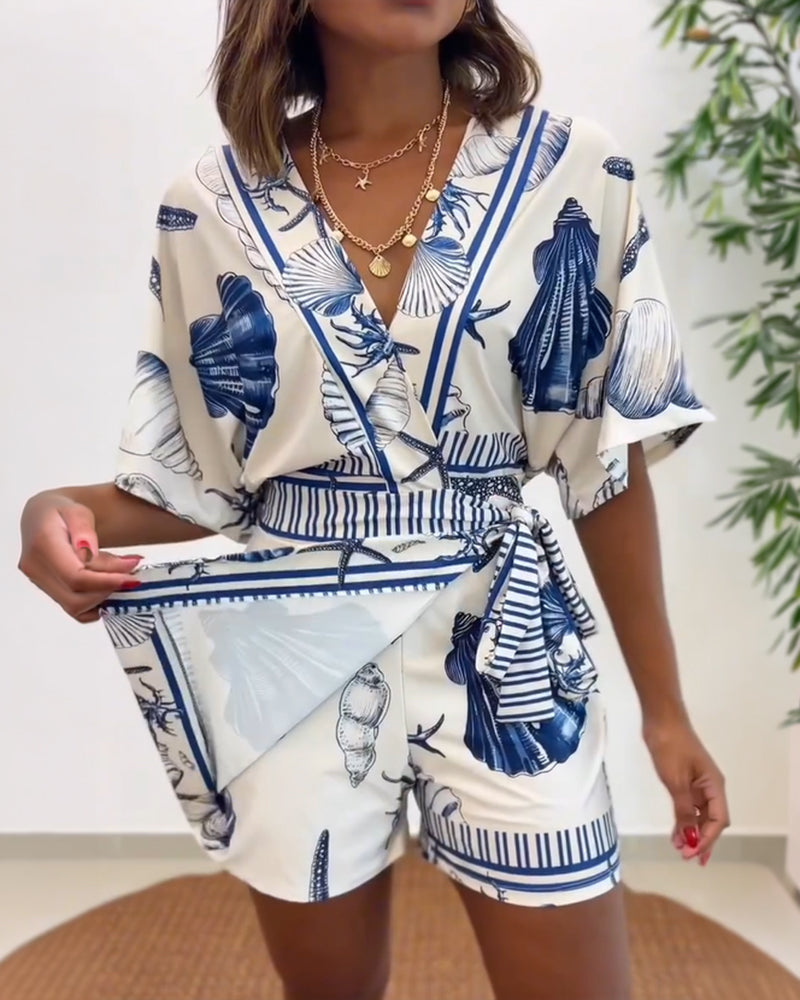 V-Neck Wrap Romper