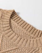 Cable-Knit Drop-Shoulder Sweater