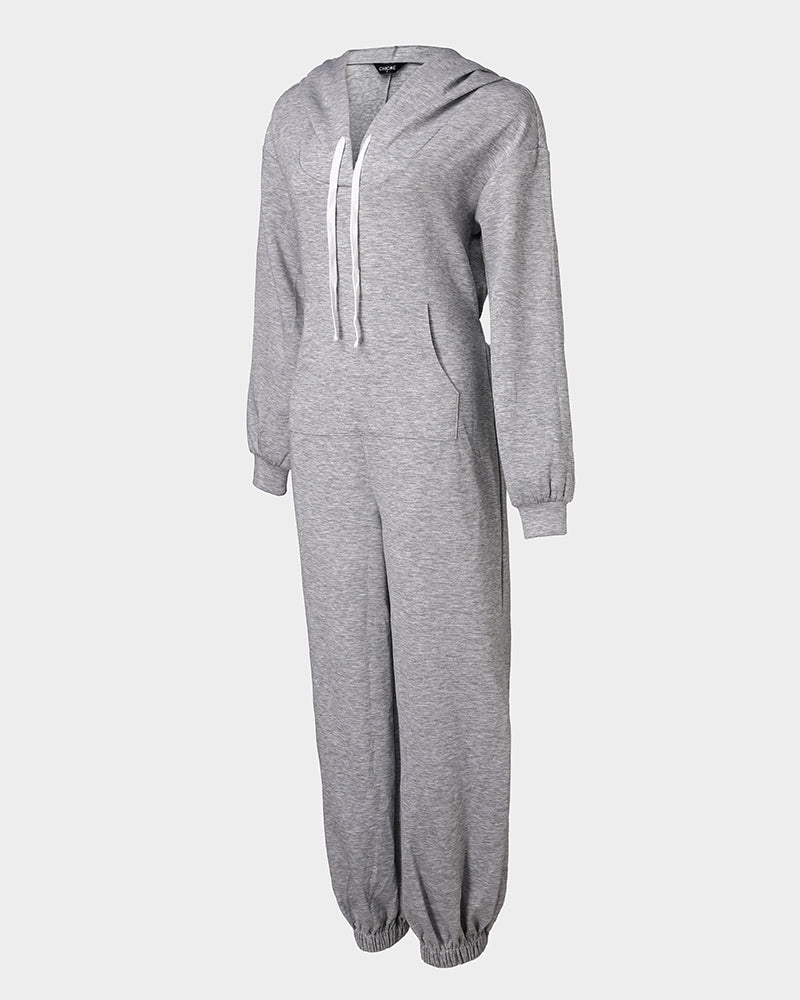 Hooded Pocket Jumpsuit