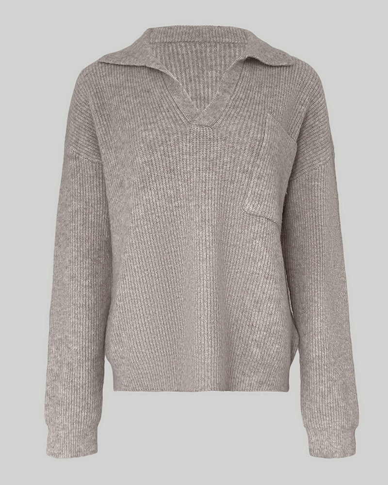 V-Neck Drop-Shoulder Sweater — Noélla Montréal