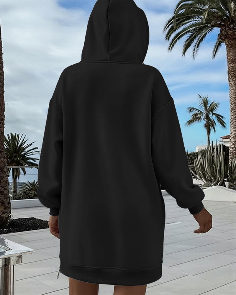 Drawstring Pocket Slit Hoodie — Noélla Montréal