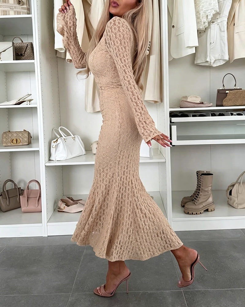 Lace Mock-Neck Mermaid Dress — Noélla Montréal