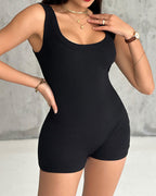 Ribbed U-Neck Romper