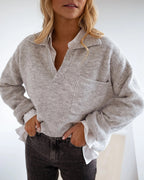 V-Neck Drop-Shoulder Sweater — Noélla Montréal