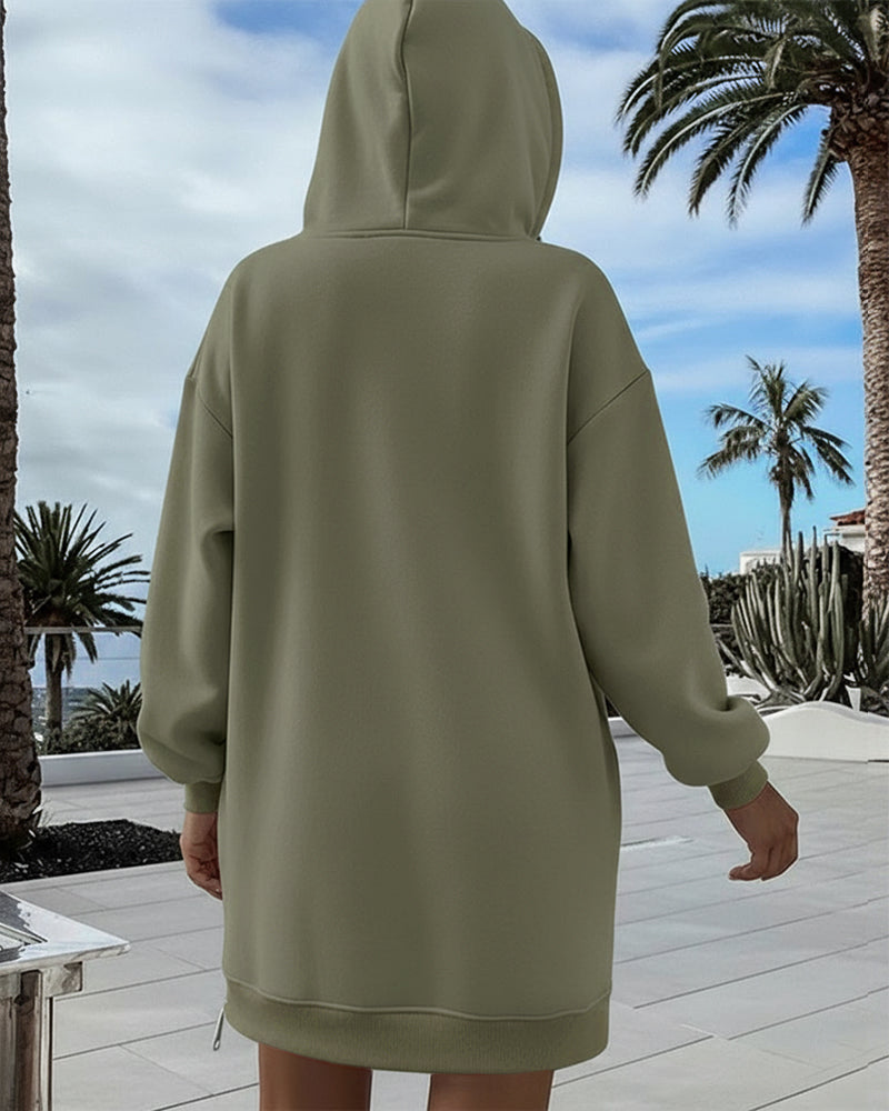 Drawstring Pocket Slit Hoodie — Noélla Montréal