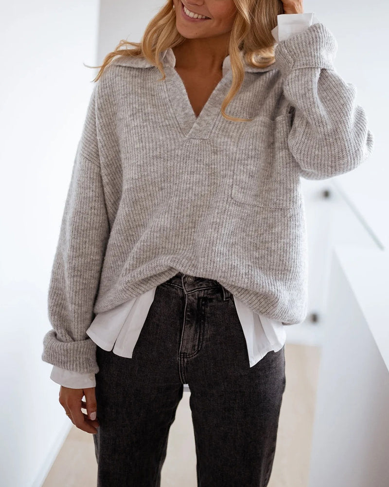 V-Neck Drop-Shoulder Sweater — Noélla Montréal