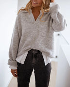 V-Neck Drop-Shoulder Sweater — Noélla Montréal