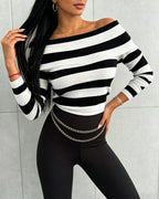 Striped Off-Shoulder Top