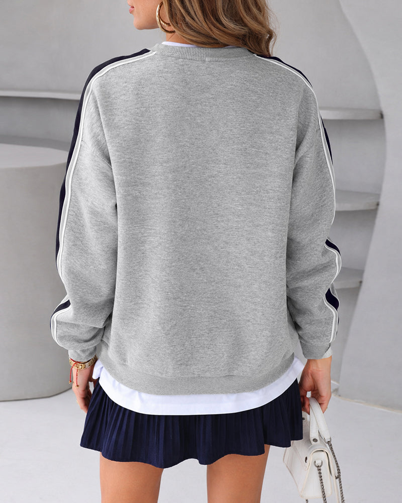 Leopard Graphic Contrast Sweatshirt