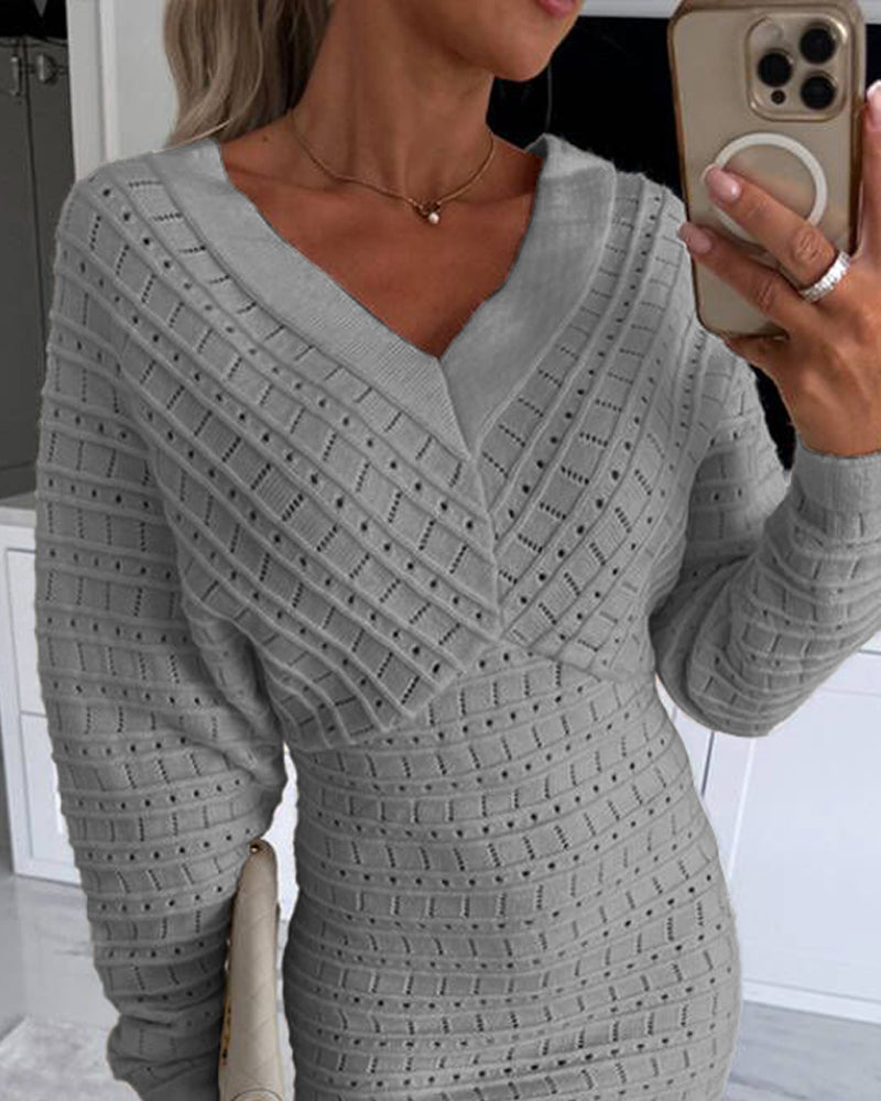 V-Neck Cutout Dress
