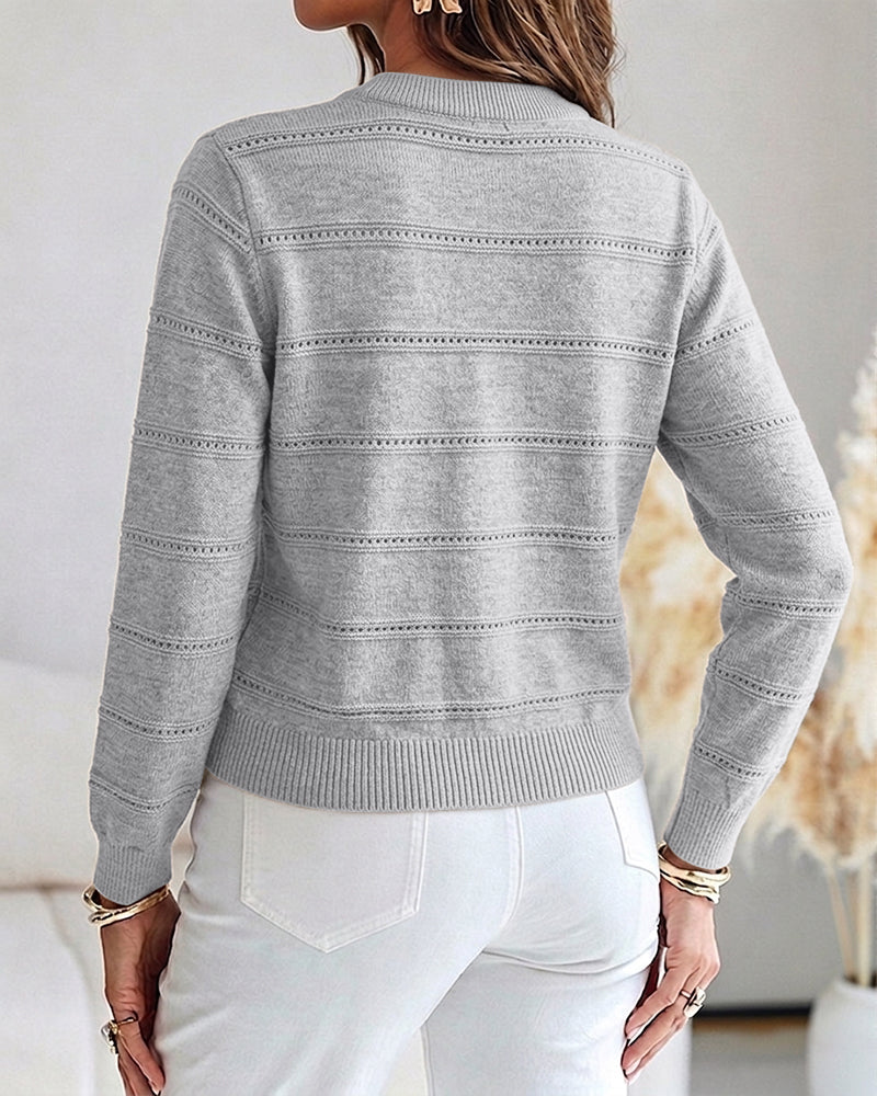 Beaded Pearl Cutout Cardigan