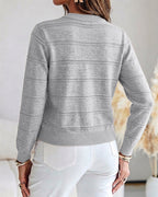 Beaded Pearl Cutout Cardigan