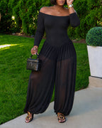 Chiffon Off-Shoulder Jumpsuit