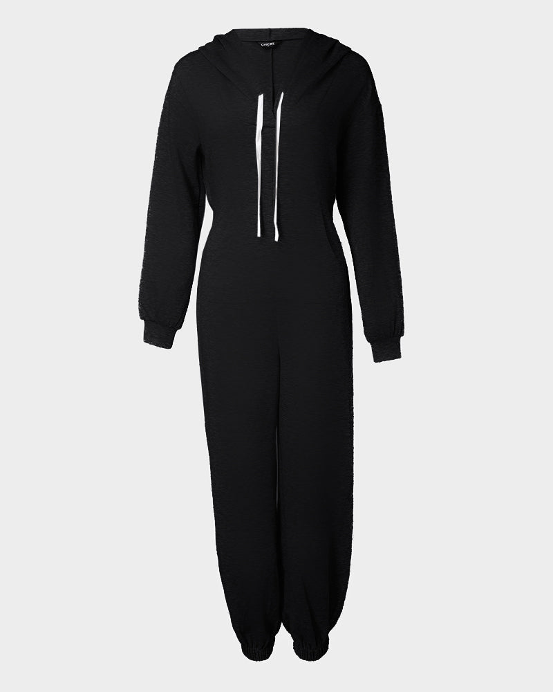 Hooded Pocket Jumpsuit