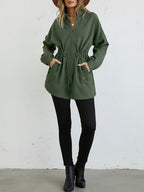 Hooded Drawstring Pocket Cardigan — Noélla Montréal