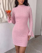 Heart Mock-Neck Frill Mini Dress — Noélla Montréal