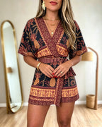 V-Neck Wrap Romper