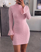 Heart Mock-Neck Frill Mini Dress — Noélla Montréal