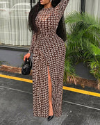 Geometric Slit Maxi Dress