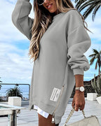 Drop-Shoulder Slit Zip Sweatshirt — Noélla Montréal