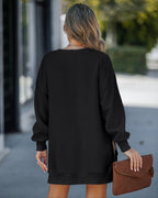 Drop-Shoulder Slit Zip Sweatshirt