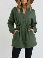Hooded Drawstring Pocket Cardigan — Noélla Montréal